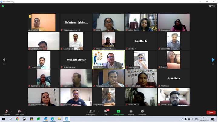 HR IR Academy online training session with learners
